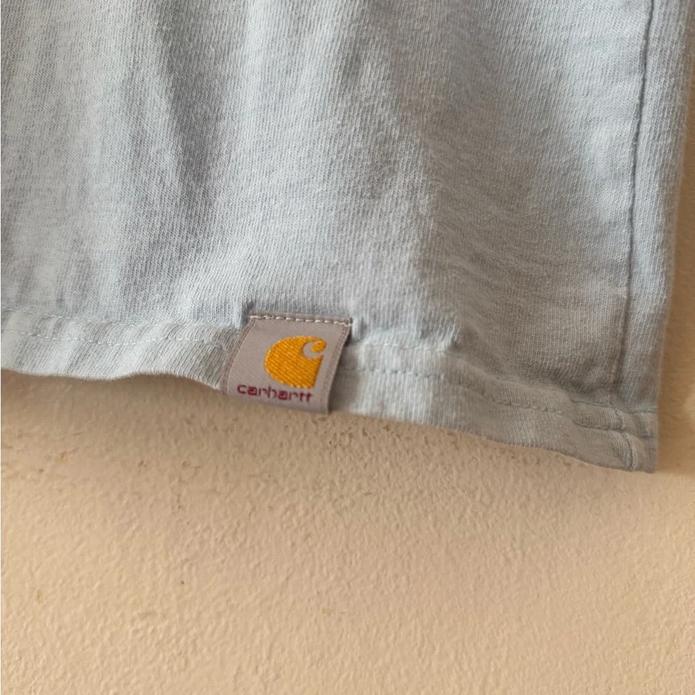 Carhartt women’s Sky Blue short sleeve shirt with Logo - Picture 3 of 5
